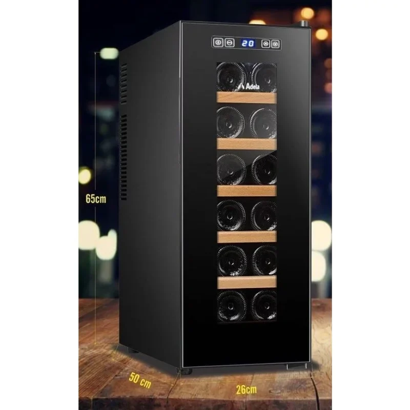Tủ ướp rượu vang ADELA chip 12 chai – Mẫu dọc gỗ sang trọng